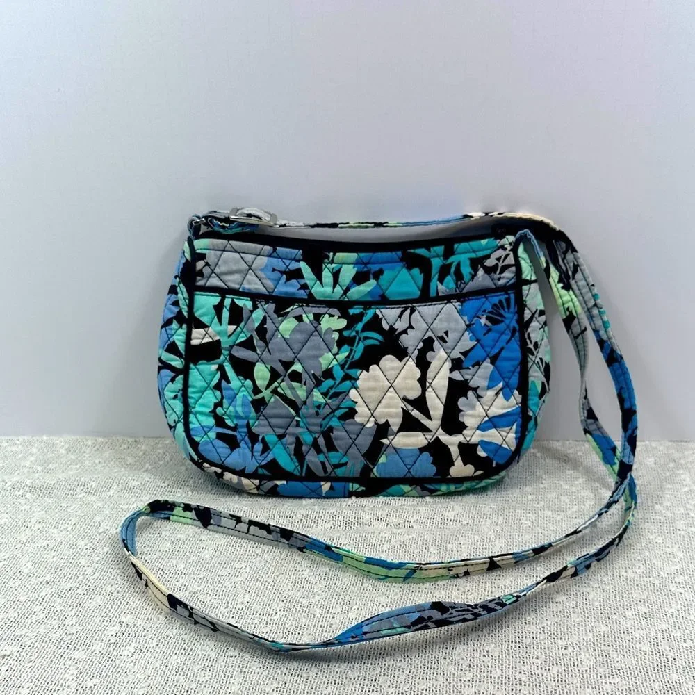 Vera Bradley blue Camofloral Crossbody hipster Purse bag